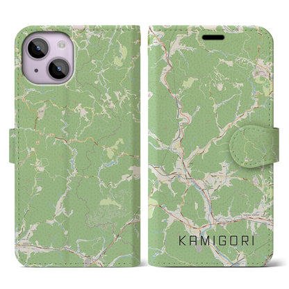 【上郡（兵庫県）】地図柄iPhoneケース（手帳タイプ）ナチュラル・iPhone 14 用