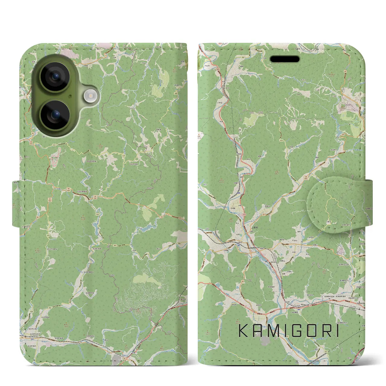 【上郡（兵庫県）】地図柄iPhoneケース（手帳タイプ）