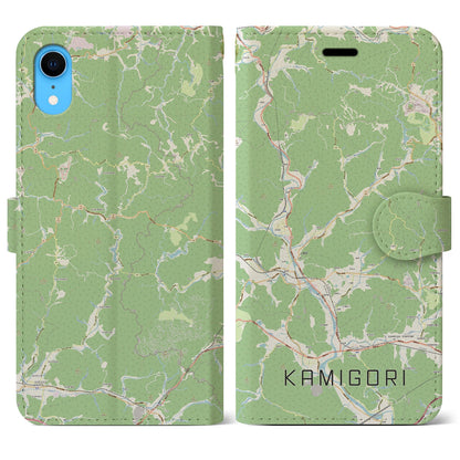 【上郡（兵庫県）】地図柄iPhoneケース（手帳タイプ）ナチュラル・iPhone XR 用