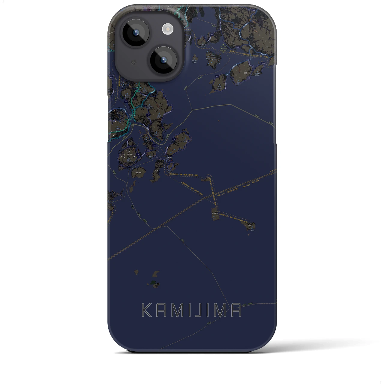 【上島（愛媛県）】地図柄iPhoneケース（バックカバータイプ）