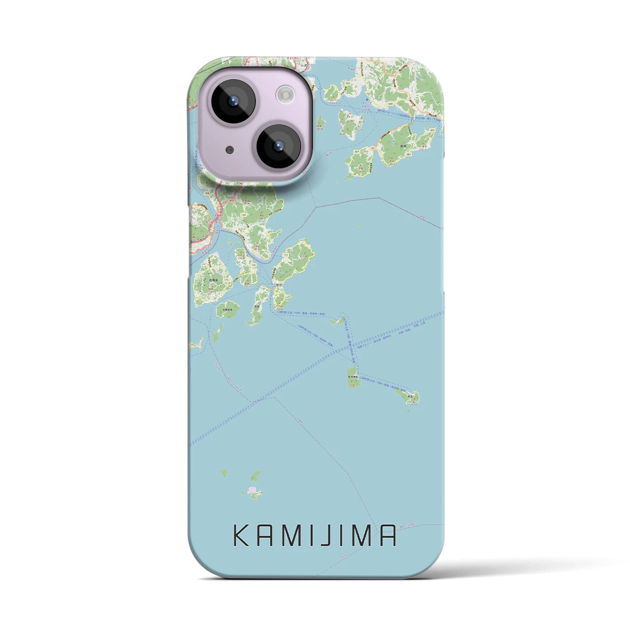 【上島（愛媛県）】地図柄iPhoneケース（バックカバータイプ）