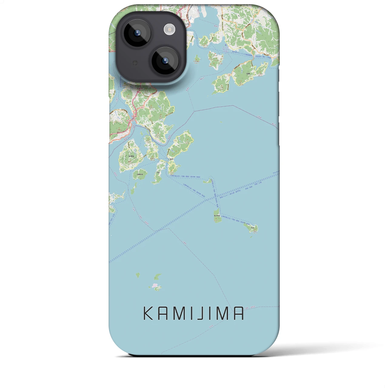 【上島（愛媛県）】地図柄iPhoneケース（バックカバータイプ）