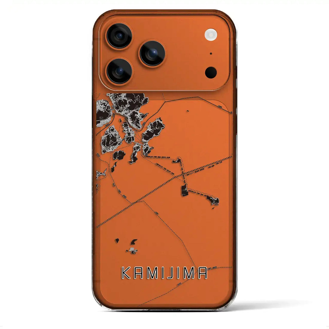 【上島(愛媛県)】地図柄iPhoneケース(クリアタイプ)モノトーン・iPhone 17 Pro Max 用
