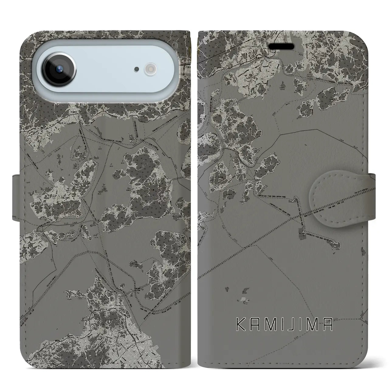 【上島（愛媛県）】地図柄iPhoneケース（手帳タイプ）