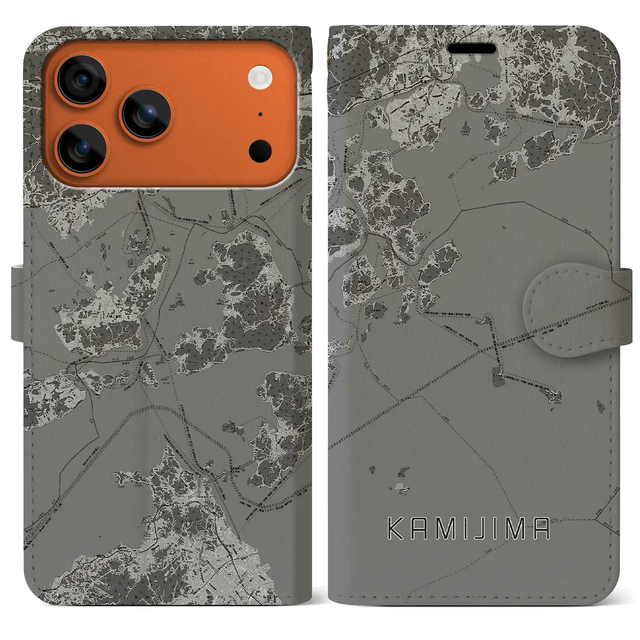 【上島（愛媛県）】地図柄iPhoneケース（手帳タイプ）