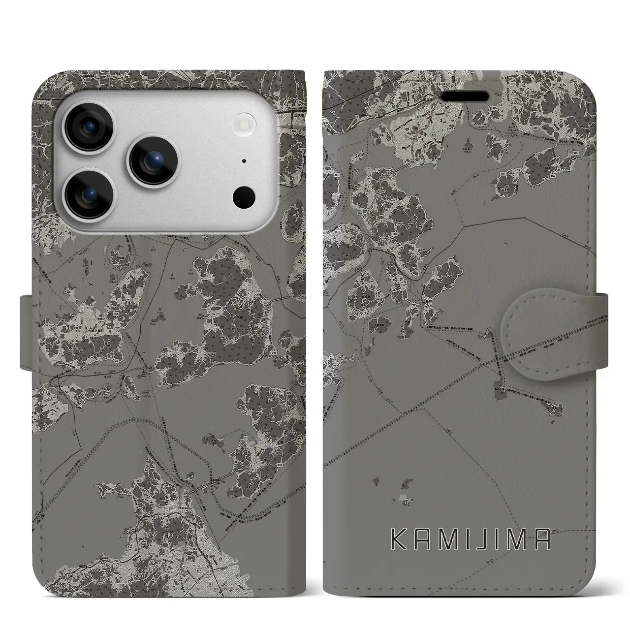 【上島（愛媛県）】地図柄iPhoneケース（手帳タイプ）