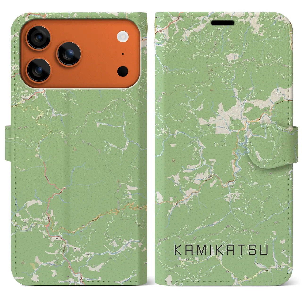 【上勝（徳島県）】地図柄iPhoneケース（手帳タイプ）