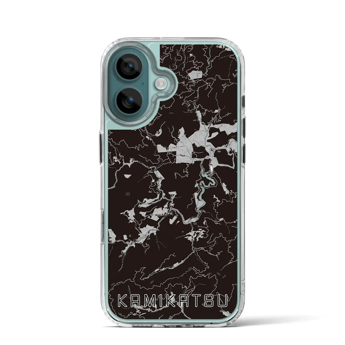 【上勝(徳島県)】地図柄iPhoneケース(MagSafeタイプ)モノトーン・iPhone 16 Pro 用