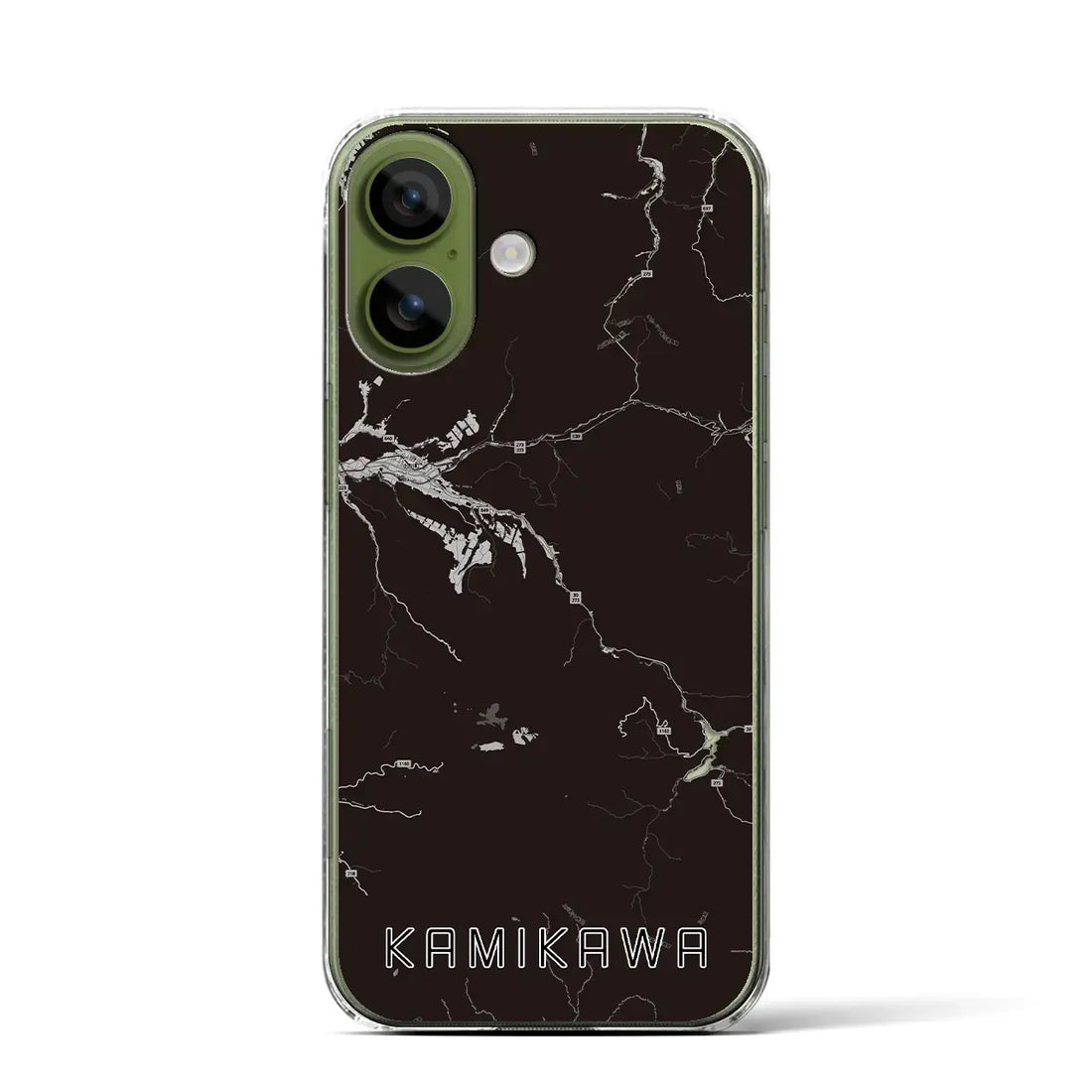 【上川（北海道）】地図柄iPhoneケース（クリアタイプ）モノトーン・iPhone 17 Pro Max 用