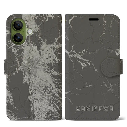 【上川（北海道）】地図柄iPhoneケース（手帳タイプ）