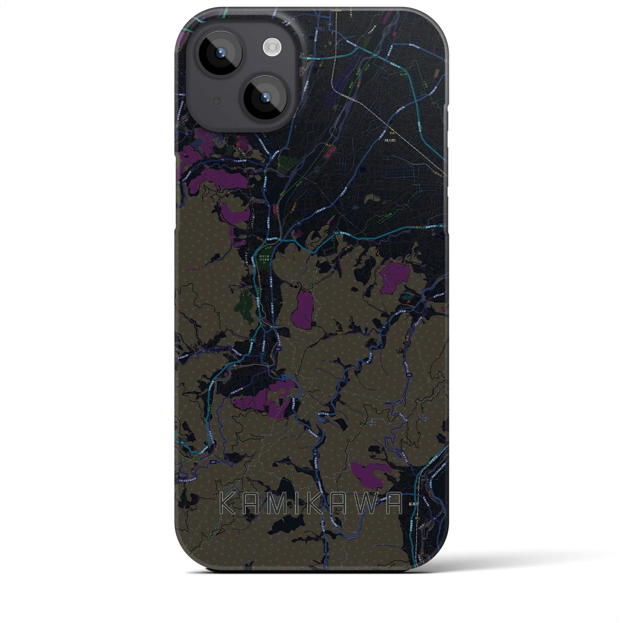 【神川（埼玉県）】地図柄iPhoneケース（バックカバータイプ）