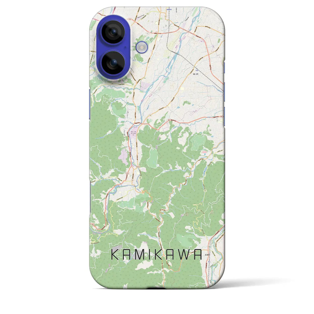 【神川(埼玉県)】地図柄iPhoneケース(バックカバータイプ)ナチュラル・iPhone 16 Pro Max 用