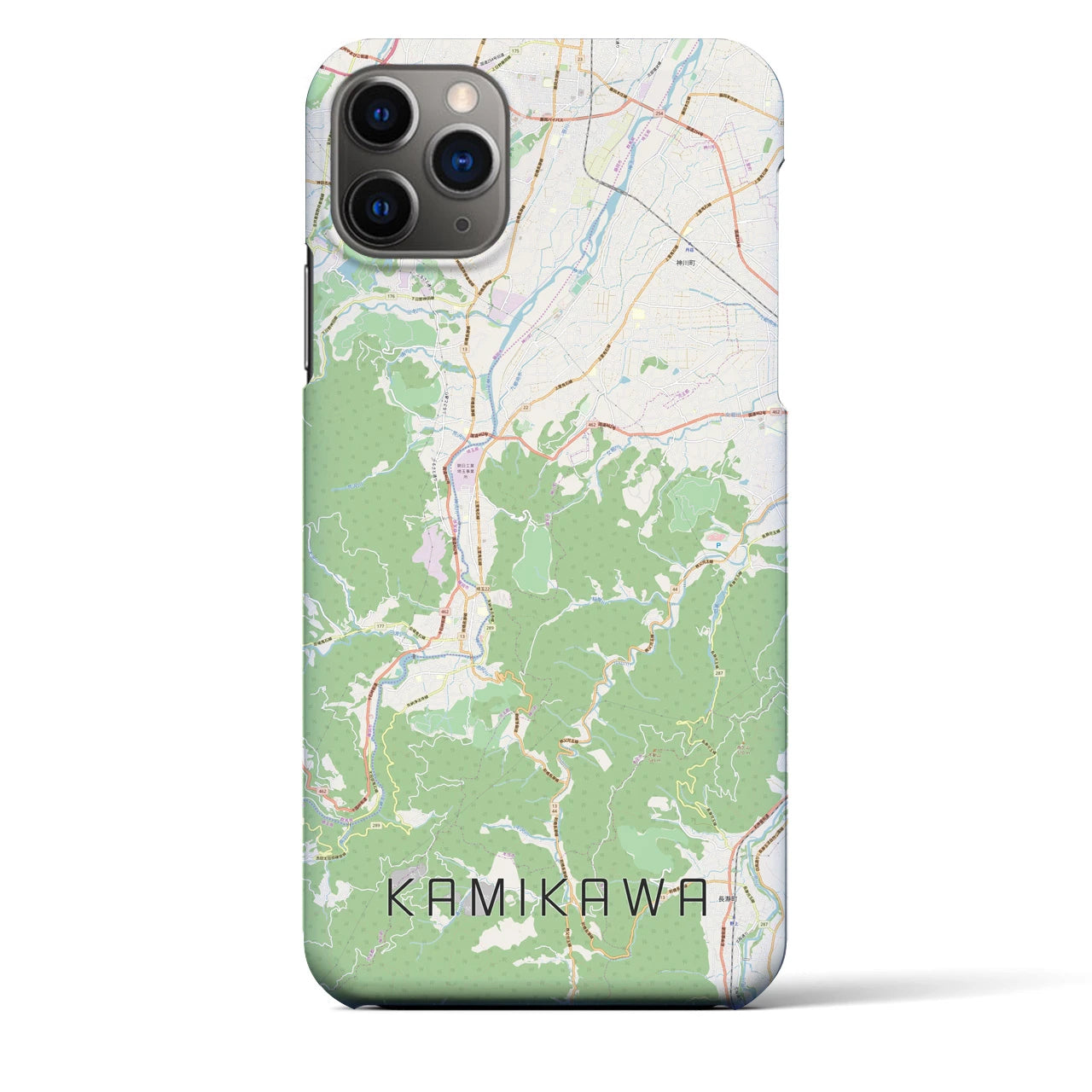 【神川（埼玉県）】地図柄iPhoneケース（バックカバータイプ）