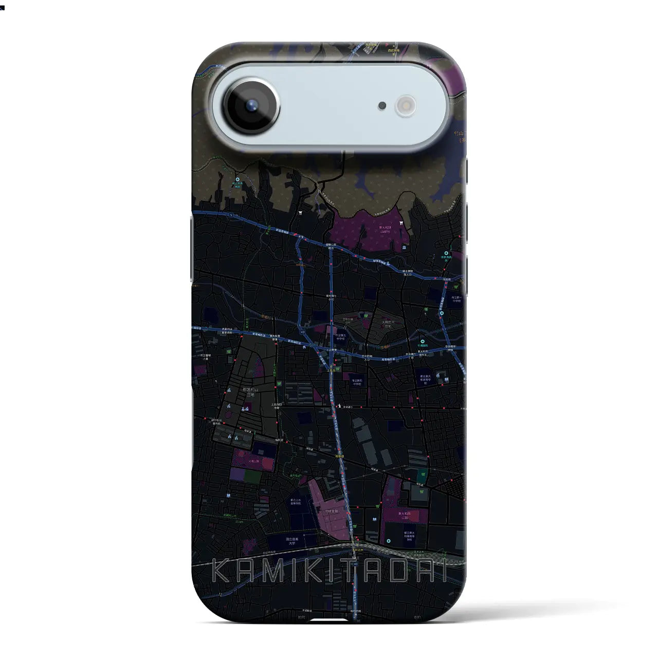 【上北台（東京都）】地図柄iPhoneケース（バックカバータイプ）