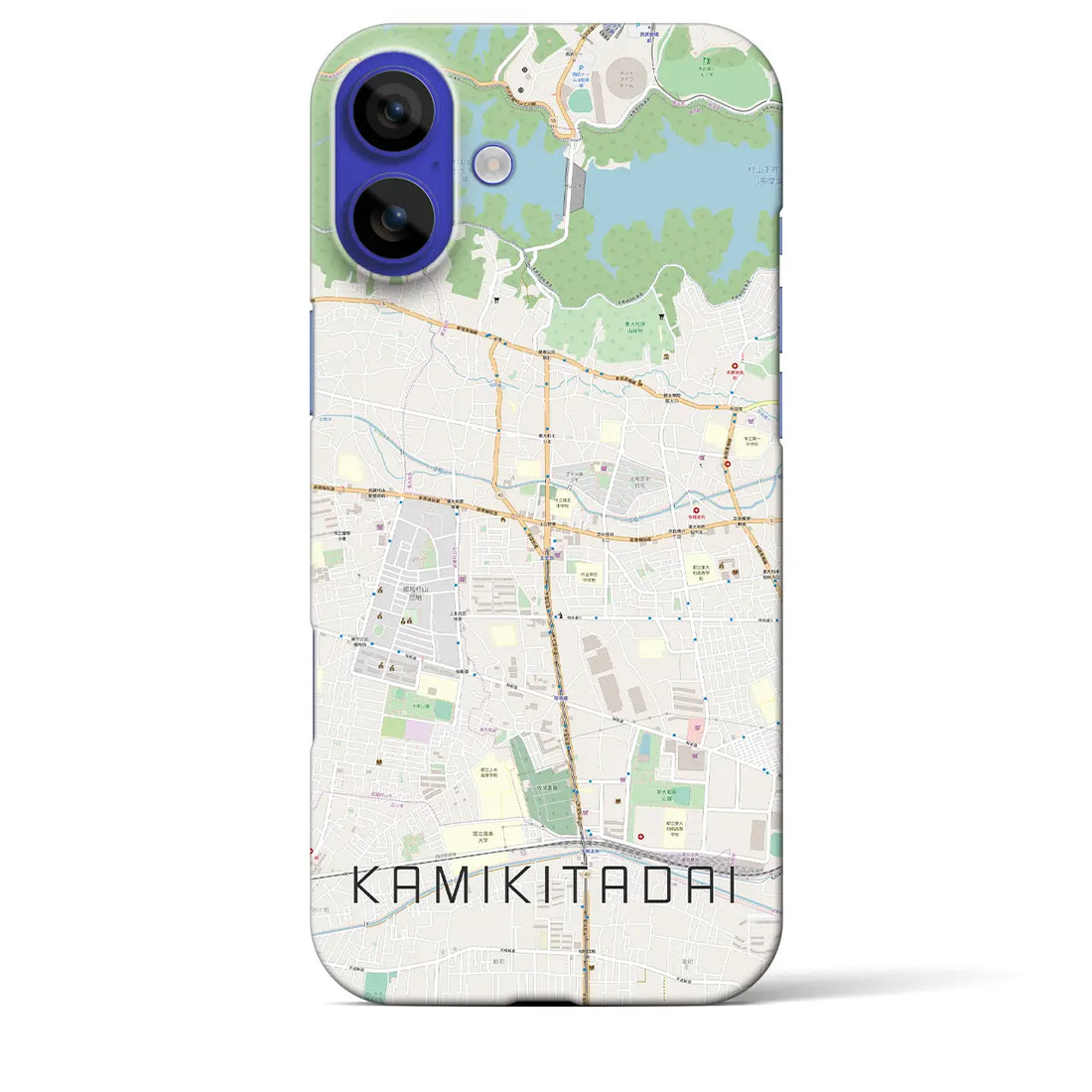 【上北台（東京都）】地図柄iPhoneケース（バックカバータイプ）ナチュラル・iPhone 16 Pro Max 用