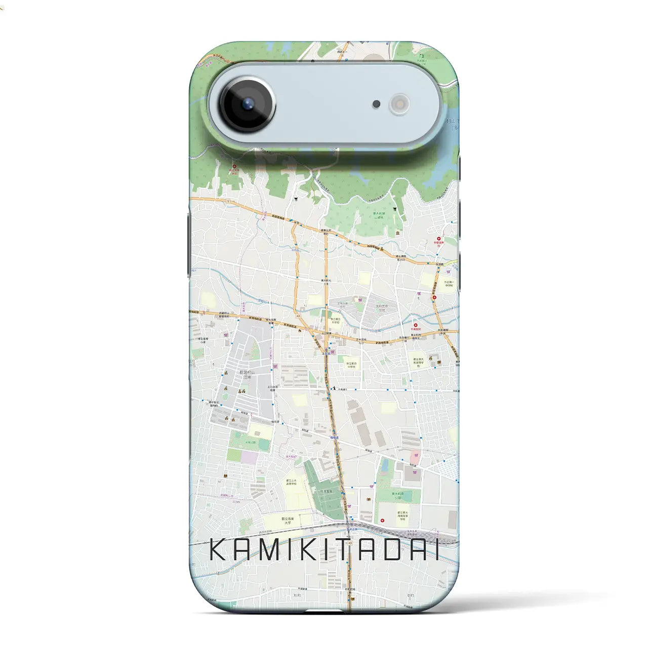 【上北台（東京都）】地図柄iPhoneケース（バックカバータイプ）