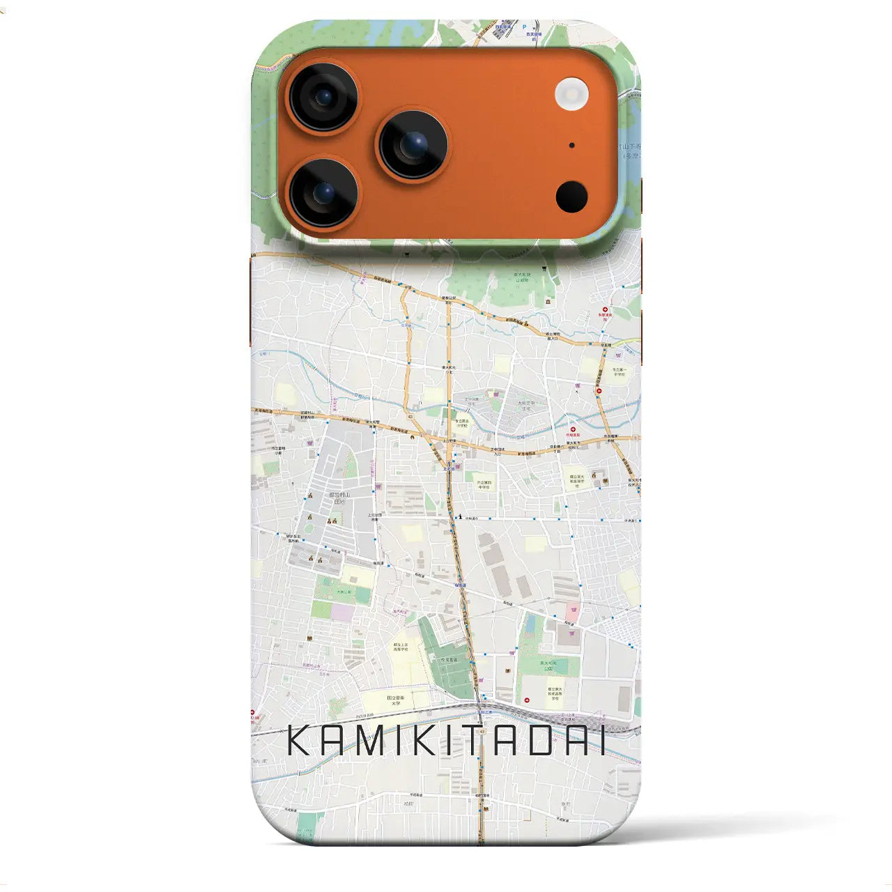 【上北台（東京都）】地図柄iPhoneケース（バックカバータイプ）