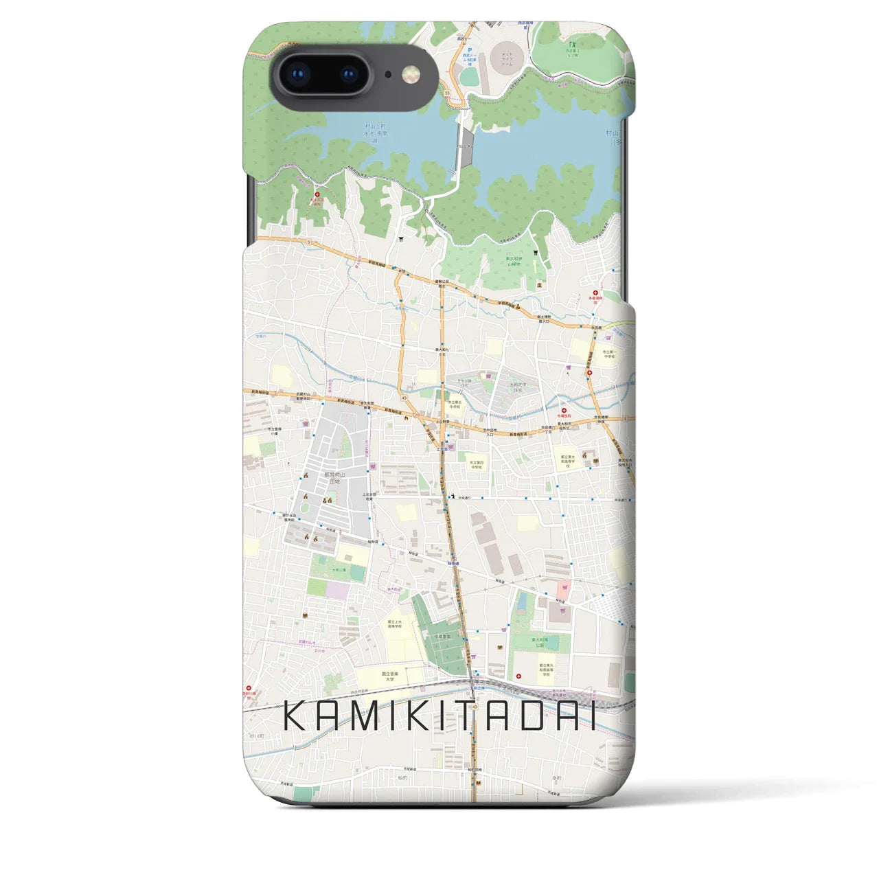 【上北台（東京都）】地図柄iPhoneケース（バックカバータイプ）