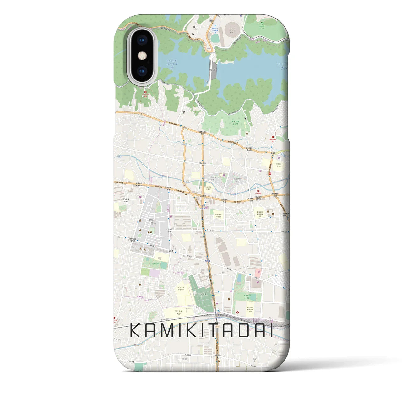 【上北台（東京都）】地図柄iPhoneケース（バックカバータイプ）