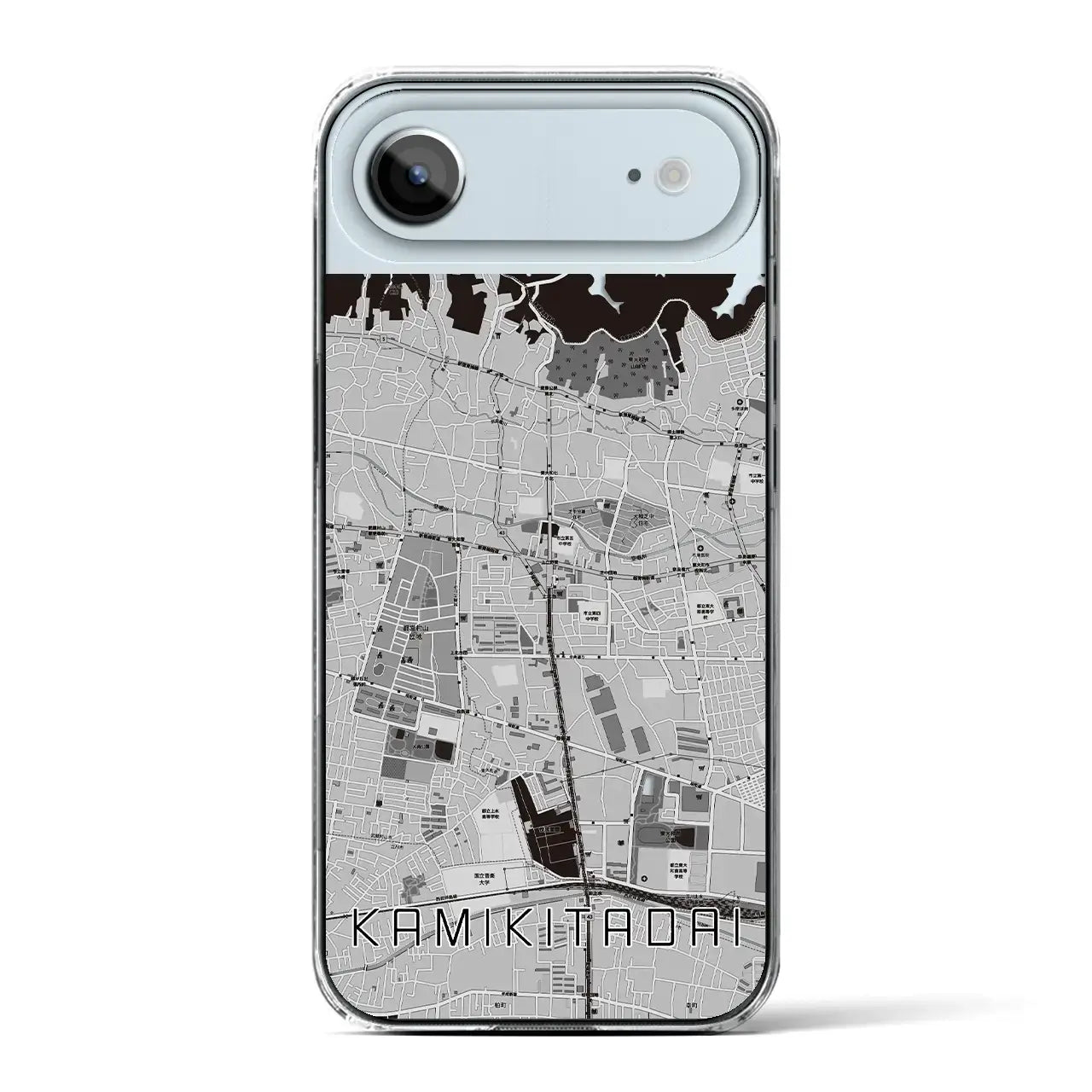 【上北台（東京都）】地図柄iPhoneケース（クリアタイプ）