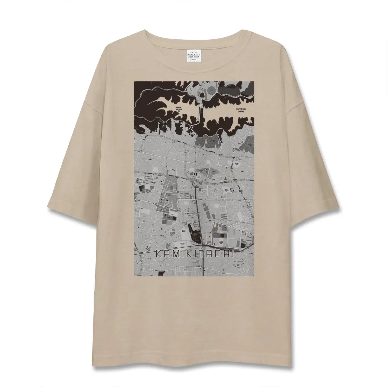 【上北台（東京都）】地図柄ビッグシルエットTシャツ