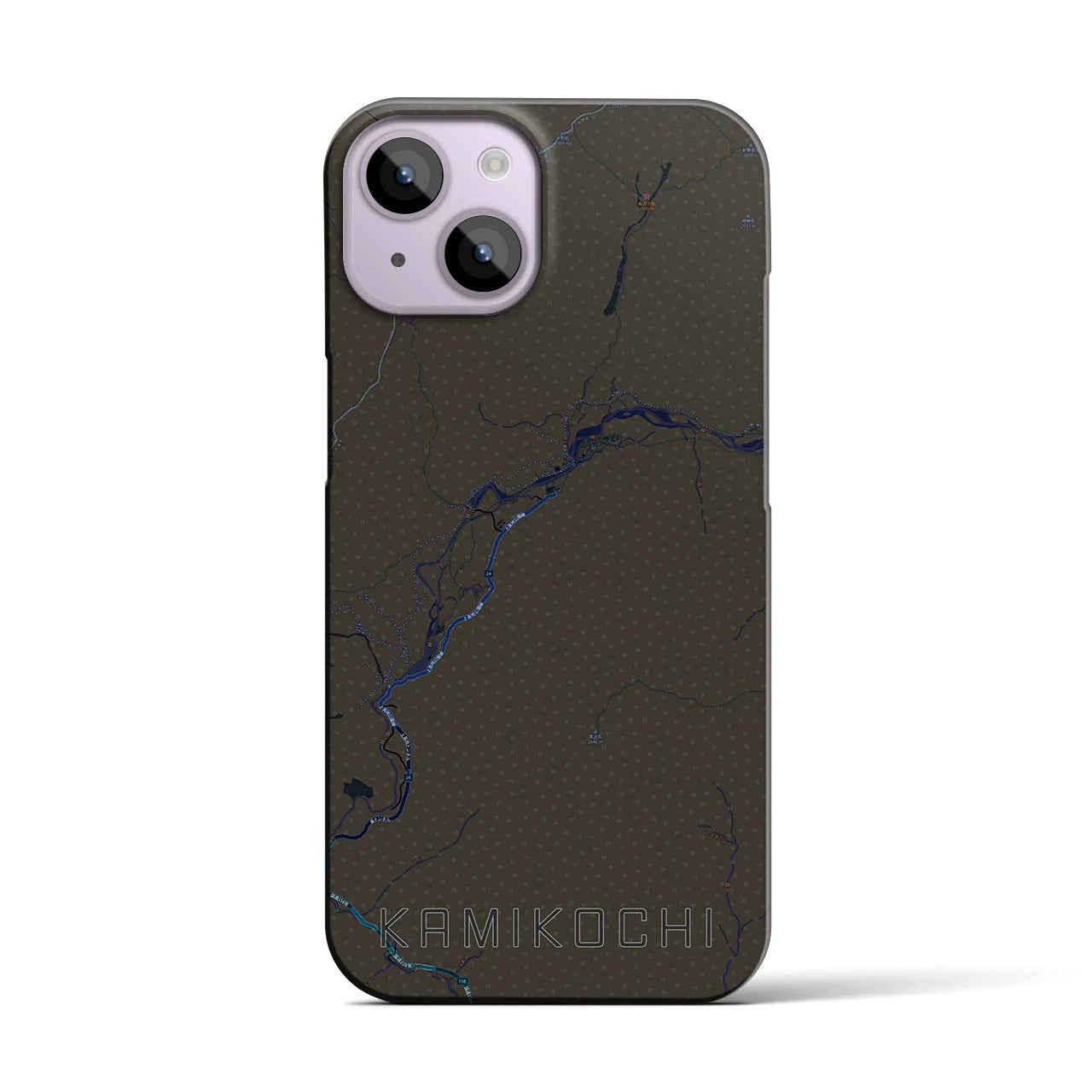 【上高地（長野県）】地図柄iPhoneケース（バックカバータイプ）