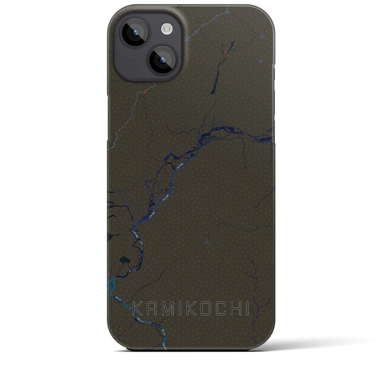 【上高地（長野県）】地図柄iPhoneケース（バックカバータイプ）