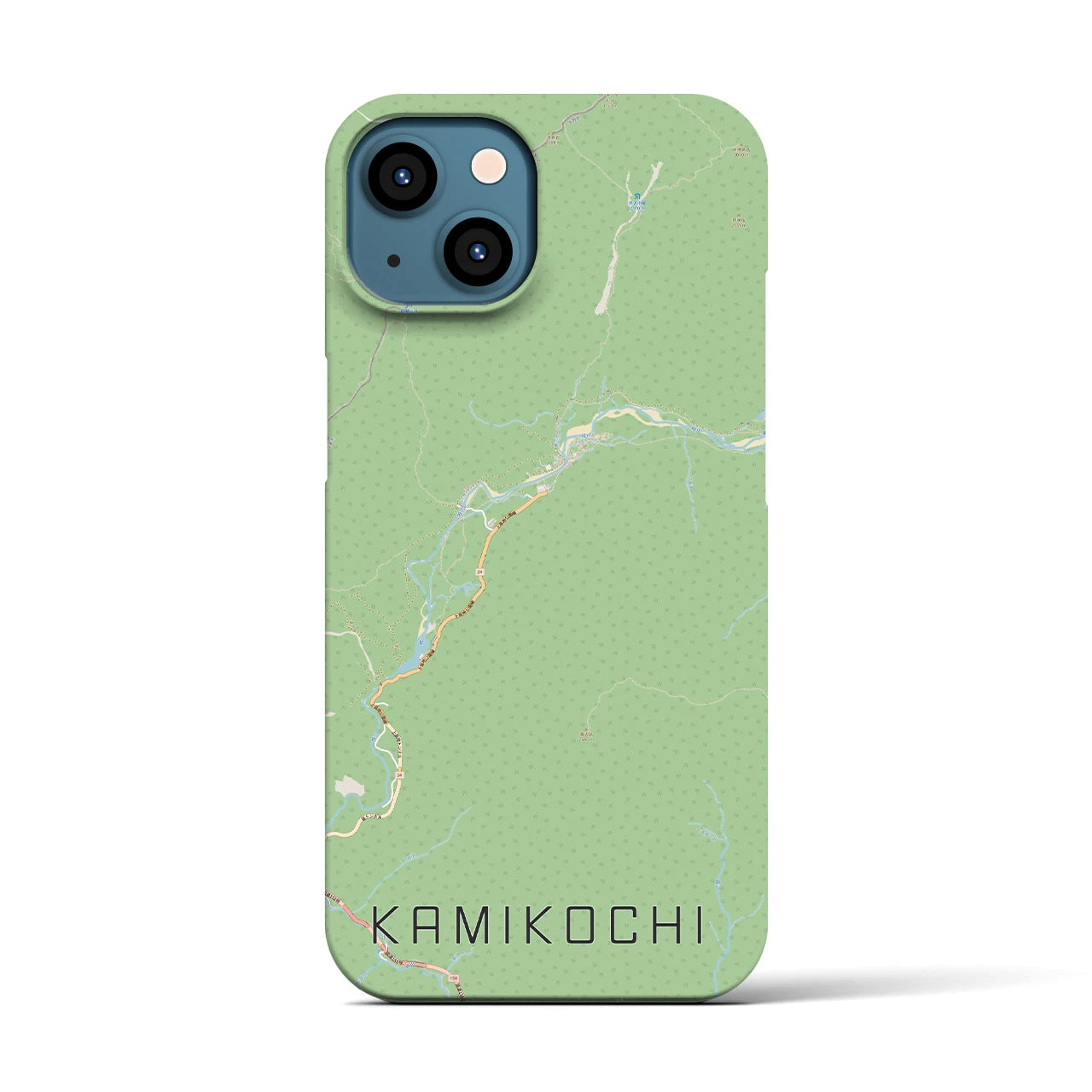 【上高地（長野県）】地図柄iPhoneケース（バックカバータイプ）
