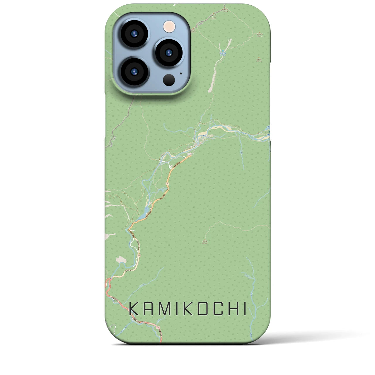 【上高地（長野県）】地図柄iPhoneケース（バックカバータイプ）