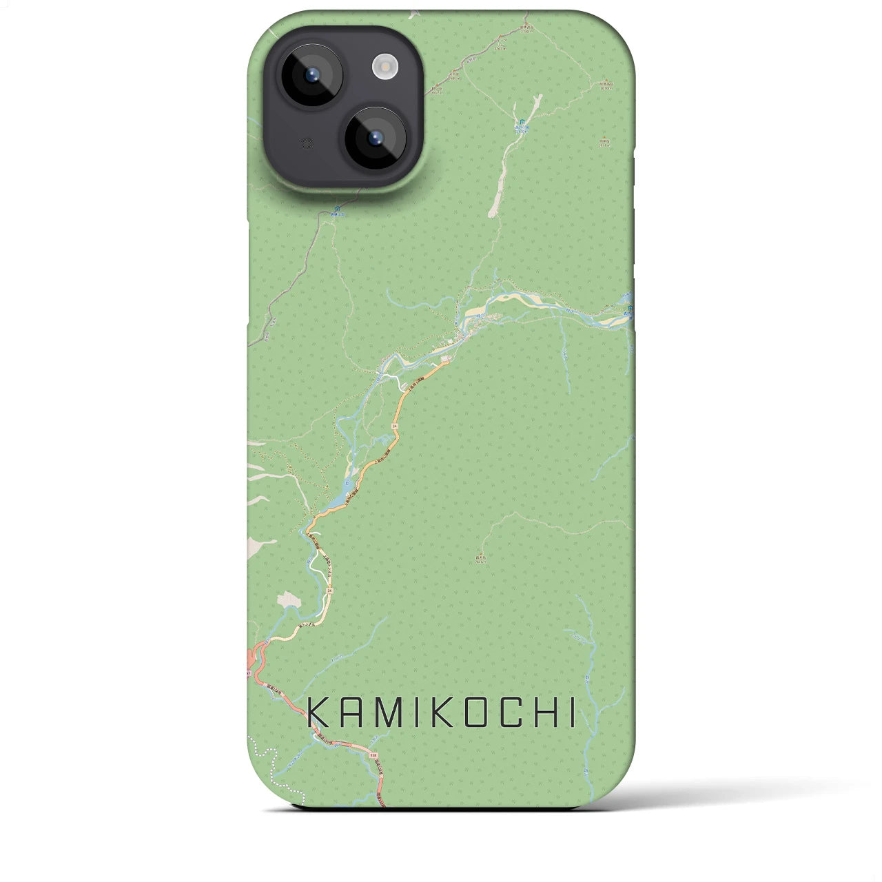 【上高地（長野県）】地図柄iPhoneケース（バックカバータイプ）