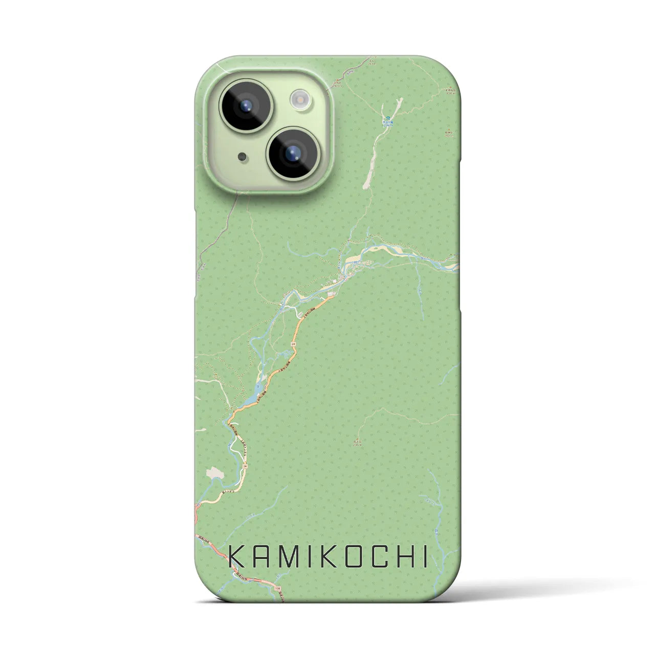 【上高地（長野県）】地図柄iPhoneケース（バックカバータイプ）