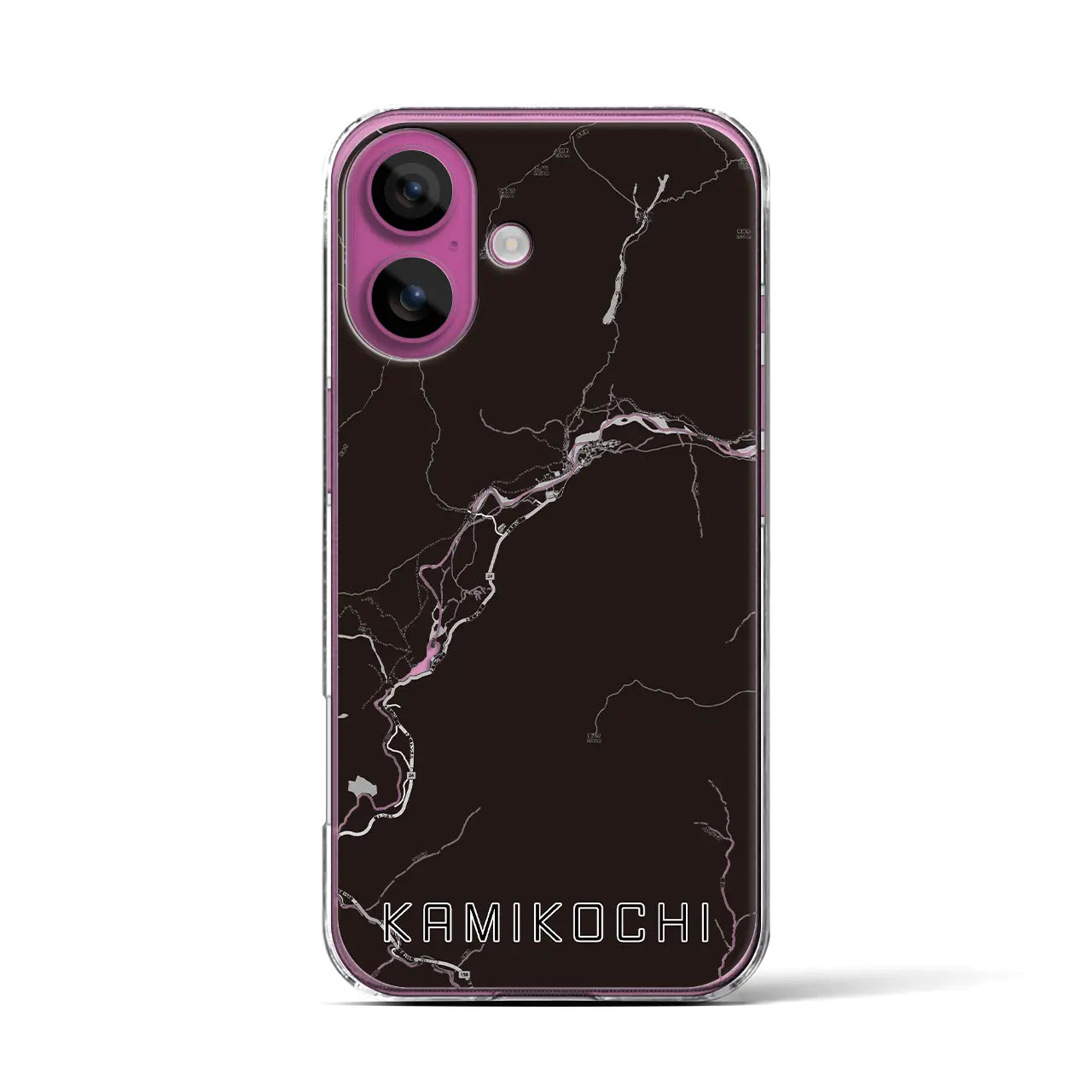 【上高地（長野県）】地図柄iPhoneケース（クリアタイプ）