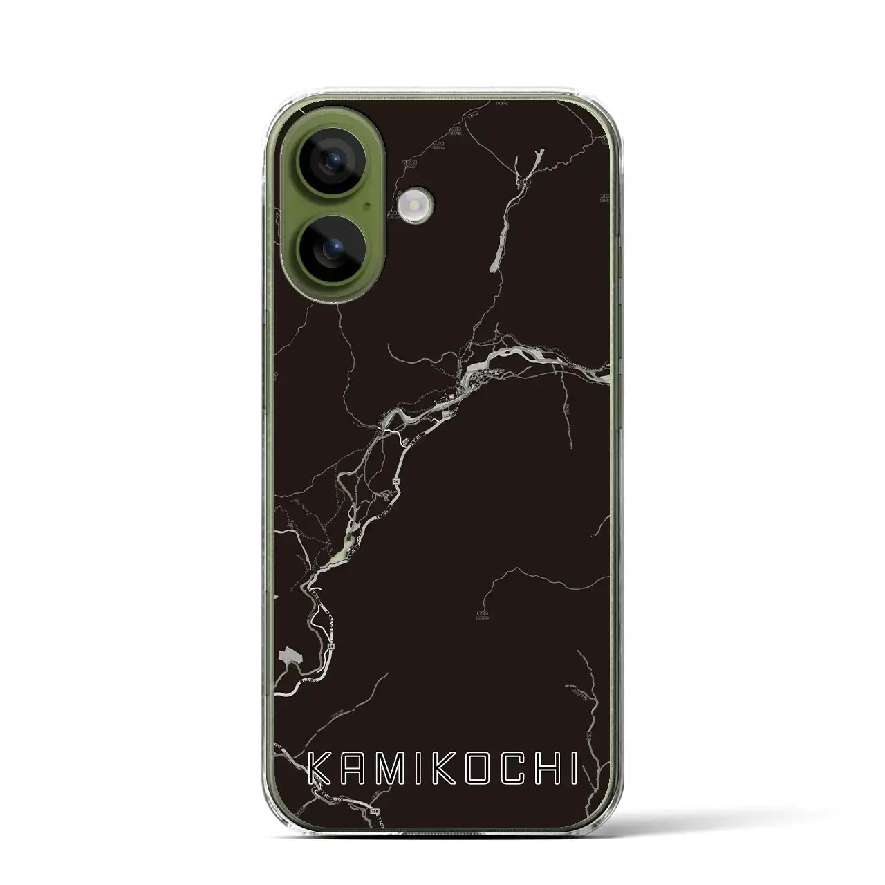 【上高地（長野県）】地図柄iPhoneケース（クリアタイプ）