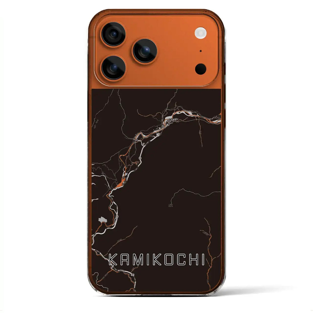 【上高地（長野県）】地図柄iPhoneケース（クリアタイプ）モノトーン・iPhone 17 Pro Max 用