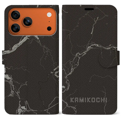 【上高地（長野県）】地図柄iPhoneケース（手帳タイプ）