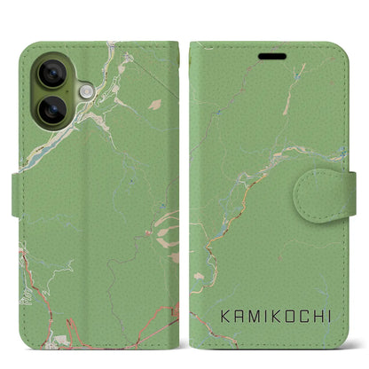 【上高地（長野県）】地図柄iPhoneケース（手帳タイプ）