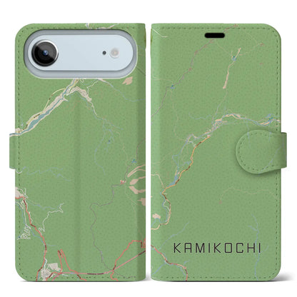【上高地（長野県）】地図柄iPhoneケース（手帳タイプ）
