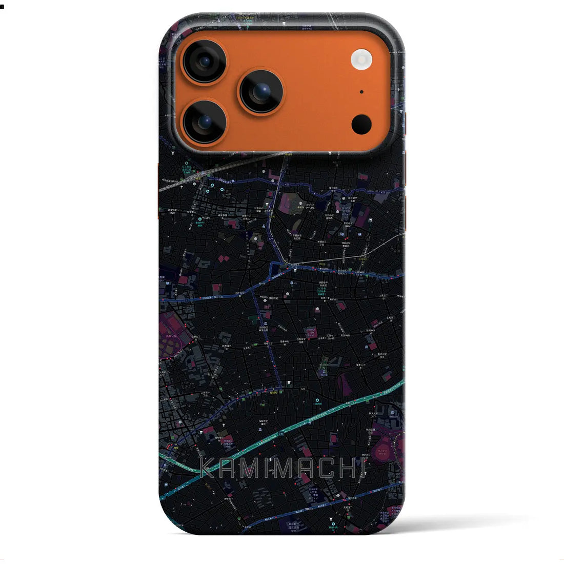 【上町（東京都）】地図柄iPhoneケース（バックカバータイプ）