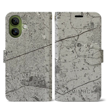 【上町（東京都）】地図柄iPhoneケース（手帳タイプ）