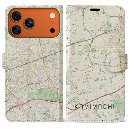 【上町（東京都）】地図柄iPhoneケース（手帳タイプ）