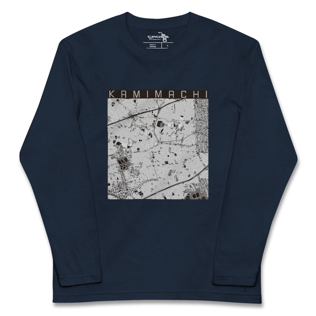 【上町（東京都）】地図柄ロングスリーブTシャツ