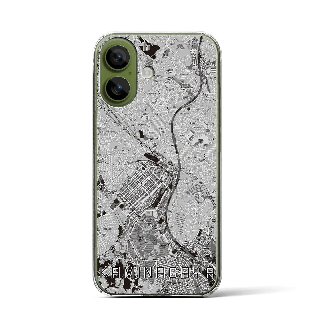 【上永谷（神奈川県）】地図柄iPhoneケース（クリアタイプ）モノトーン・iPhone 17 Pro Max 用