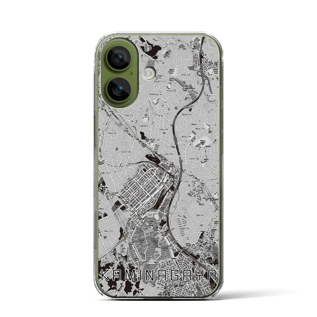 【上永谷（神奈川県）】地図柄iPhoneケース（クリアタイプ）モノトーン・iPhone 17 Pro Max 用