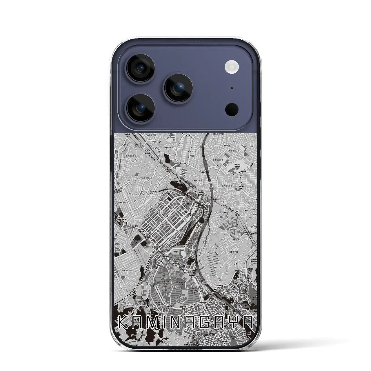 【上永谷（神奈川県）】地図柄iPhoneケース（クリアタイプ）モノトーン・iPhone 17 Pro Max 用