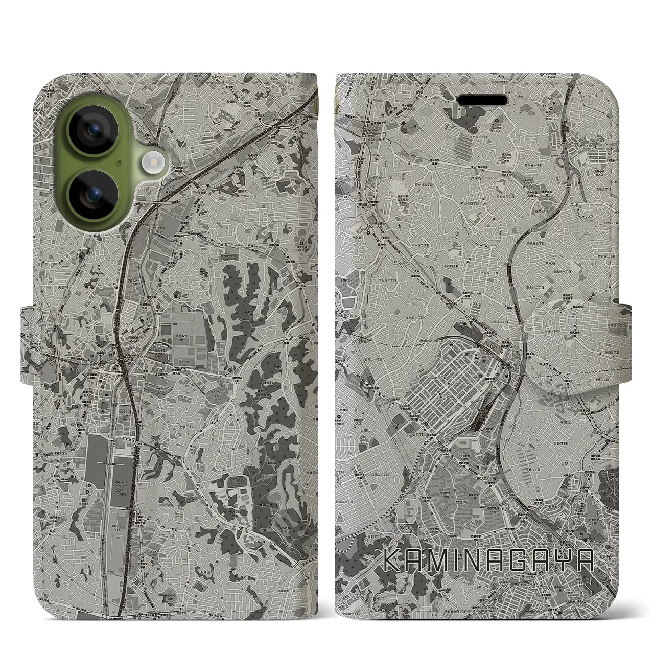 【上永谷（神奈川県）】地図柄iPhoneケース（手帳タイプ）