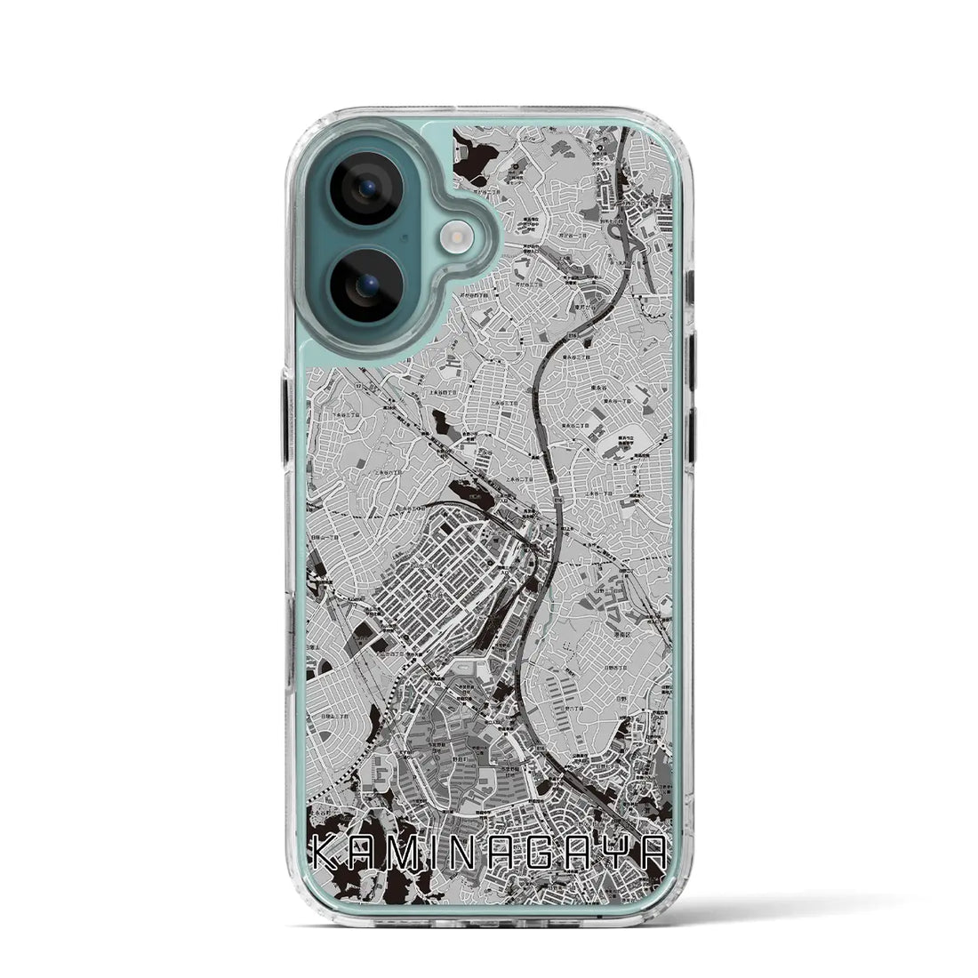 【上永谷(神奈川県)】地図柄iPhoneケース(MagSafeタイプ)モノトーン・iPhone 16 Pro 用