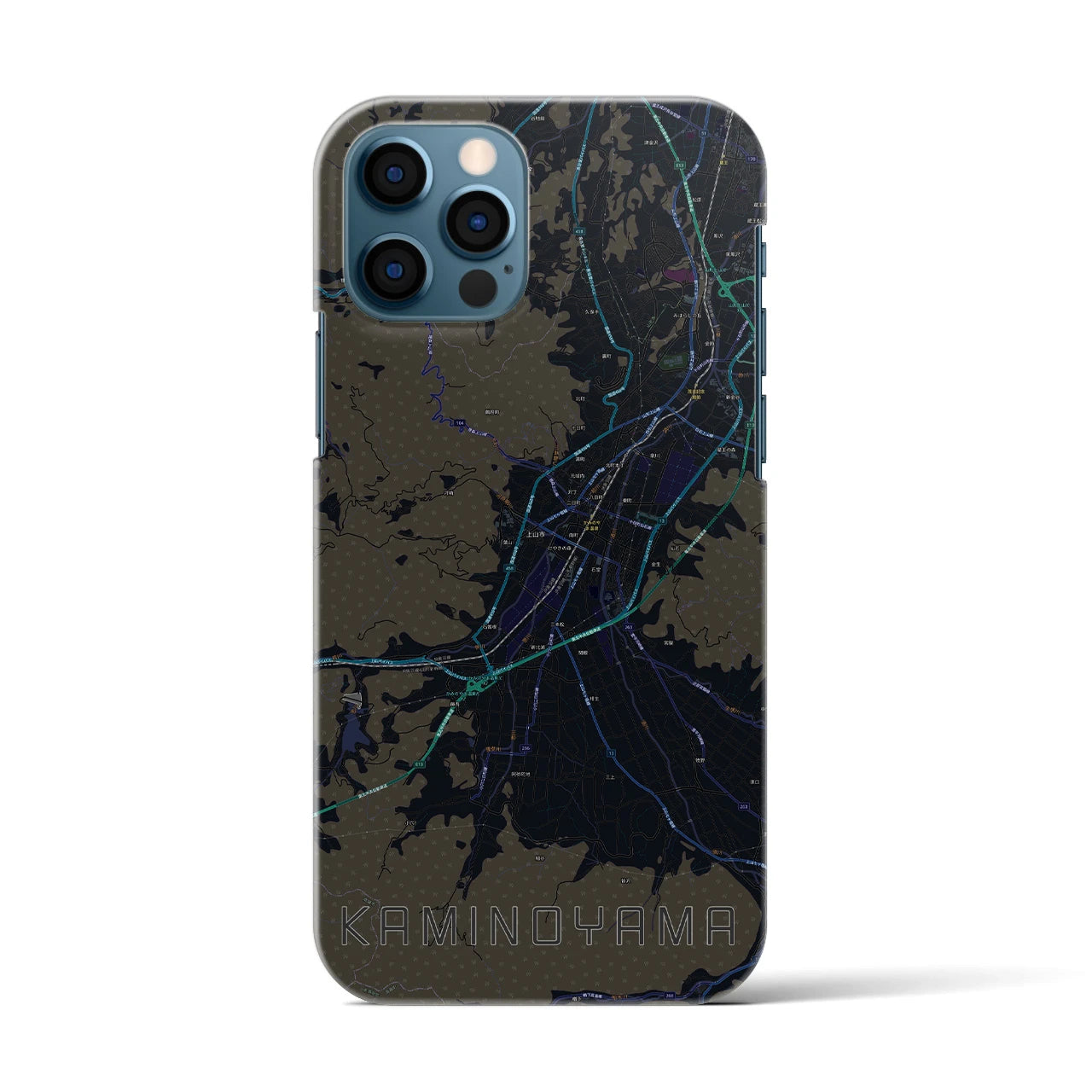 【上山（山形県）】地図柄iPhoneケース（バックカバータイプ）