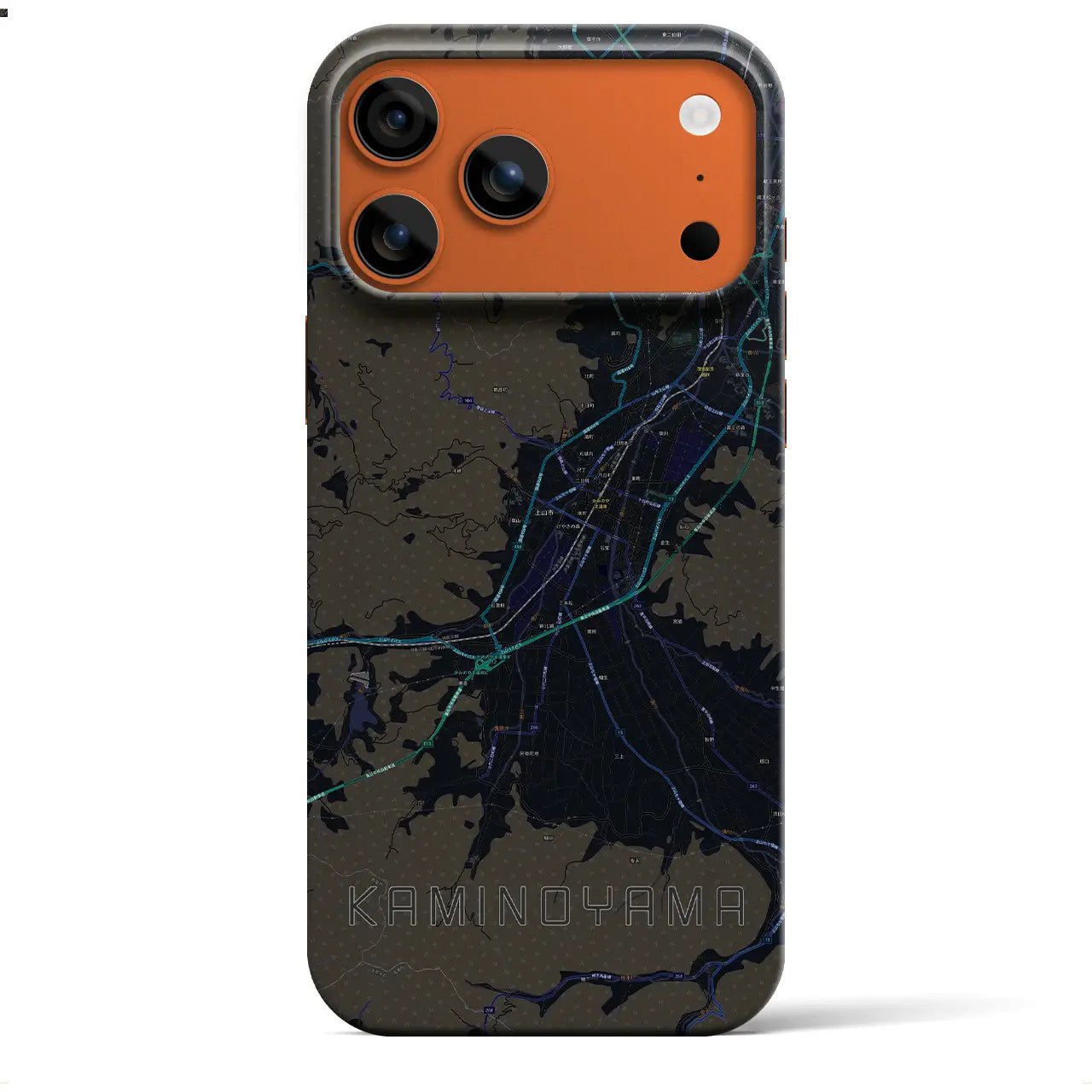 【上山（山形県）】地図柄iPhoneケース（バックカバータイプ）