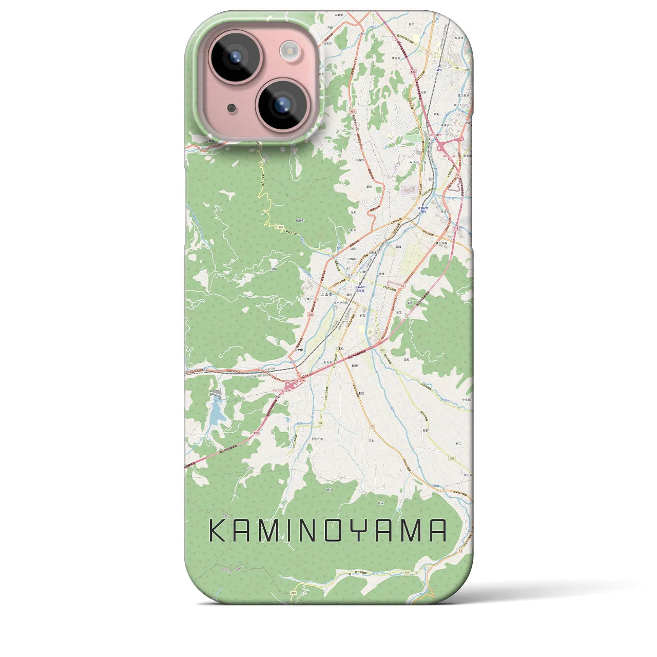 【上山（山形県）】地図柄iPhoneケース（バックカバータイプ）