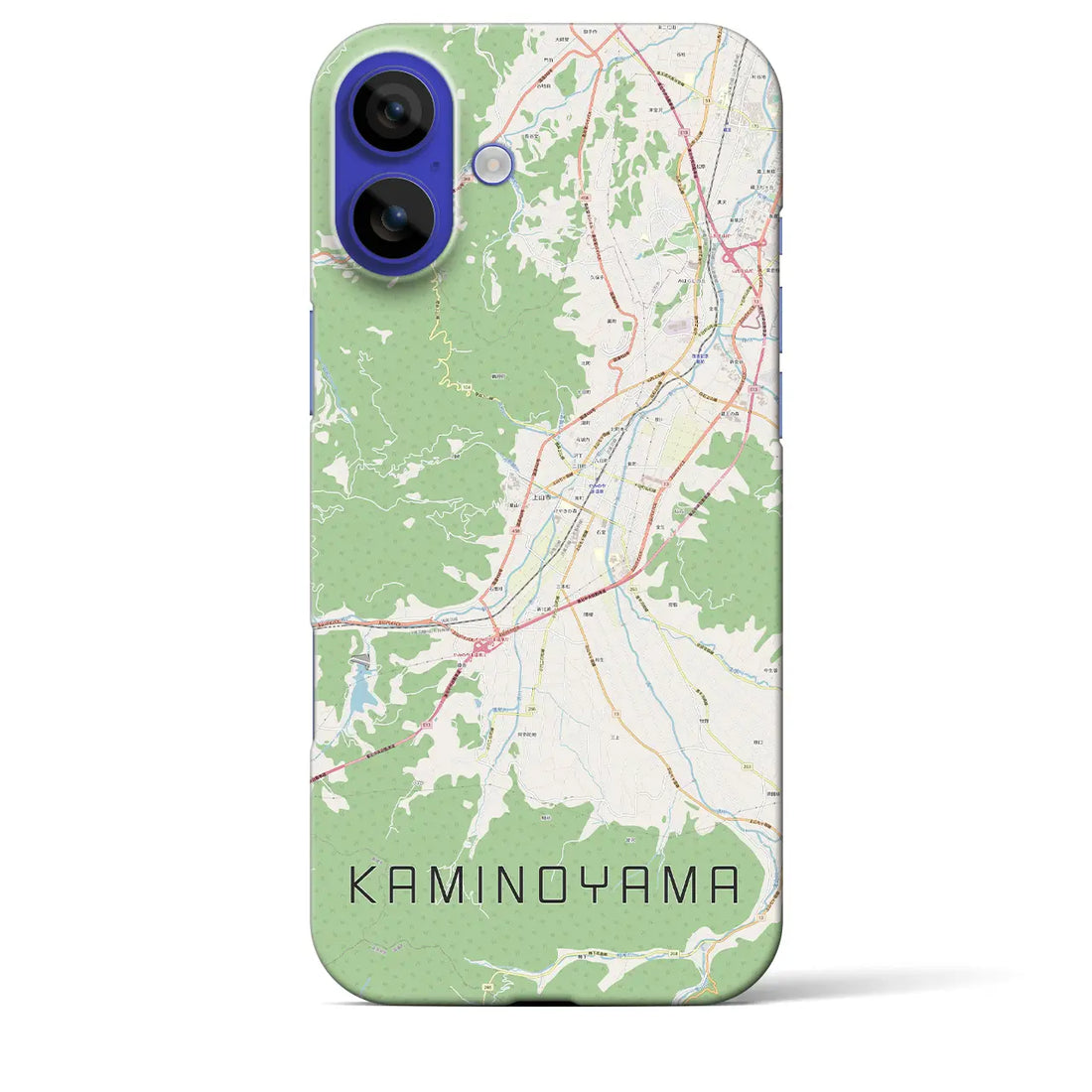 【上山(山形県)】地図柄iPhoneケース(バックカバータイプ)ナチュラル・iPhone 16 Pro Max 用